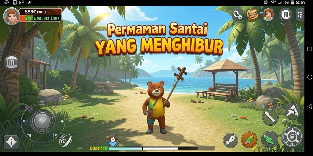 Tangkapan layar utama 55RP menampilkan gameplay santai yang menghibur.