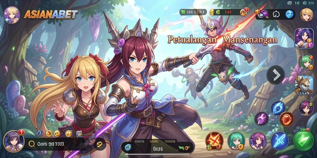 Menampilkan gameplay seru ASIANABET dengan berbagai karakter Anime.