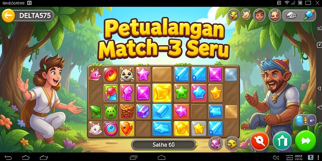 Gameplay seru di DELTA575 yang penuh warna dan tantangan.
