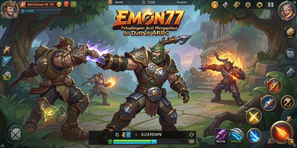 Screenshot EMON77 menampilkan aksi seru dalam pertempuran ARPG.
