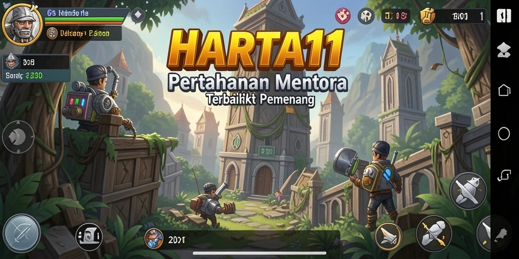 Gameplay HARTA11 dengan pertahanan menara yang mendebarkan.