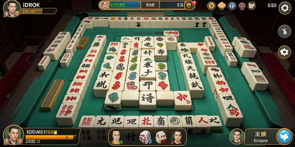 Tampilan gameplay Mahjong yang menarik dalam IDROK.