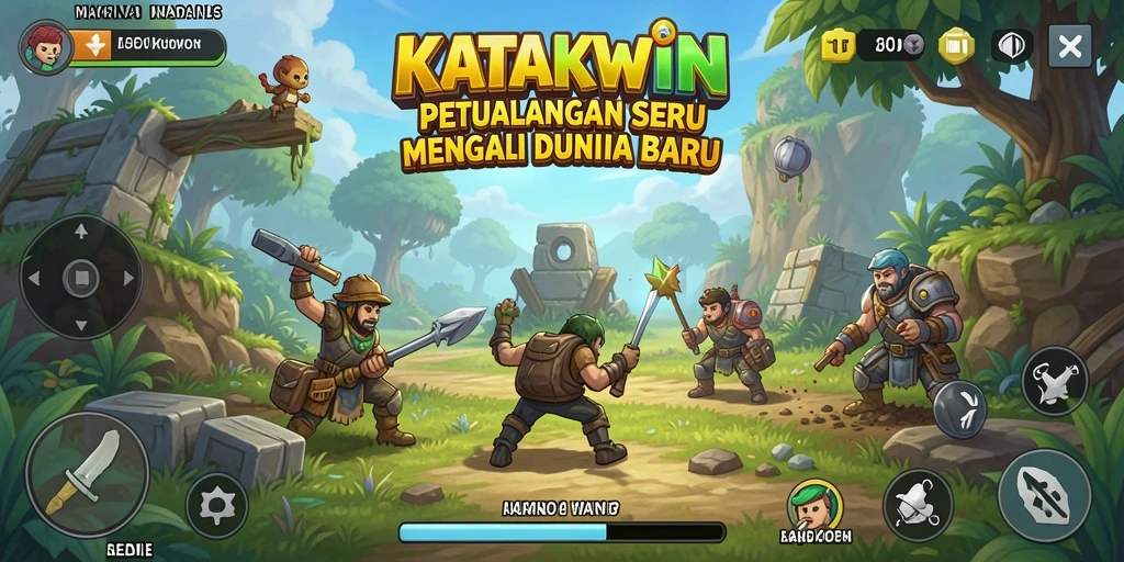 Tampilan gameplay KATAKWIN dengan petualangan yang menantang.