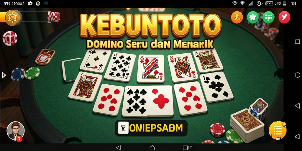 Tampilan gameplay seru dari KEBUNTOTO, permainan Domino yang mengasyikkan.