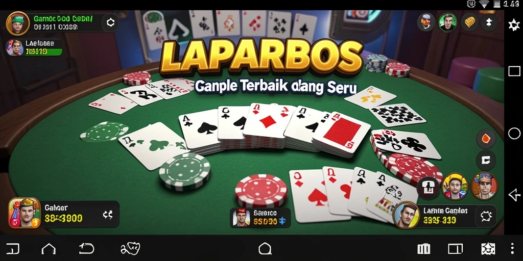 Screenshot gameplay LAPARBOS menampilkan keseruan bermain Gaple.