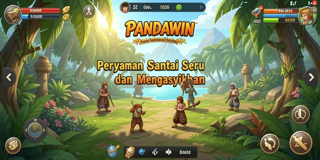 Tampilan gameplay seru dan penuh warna di PANDAWIN.
