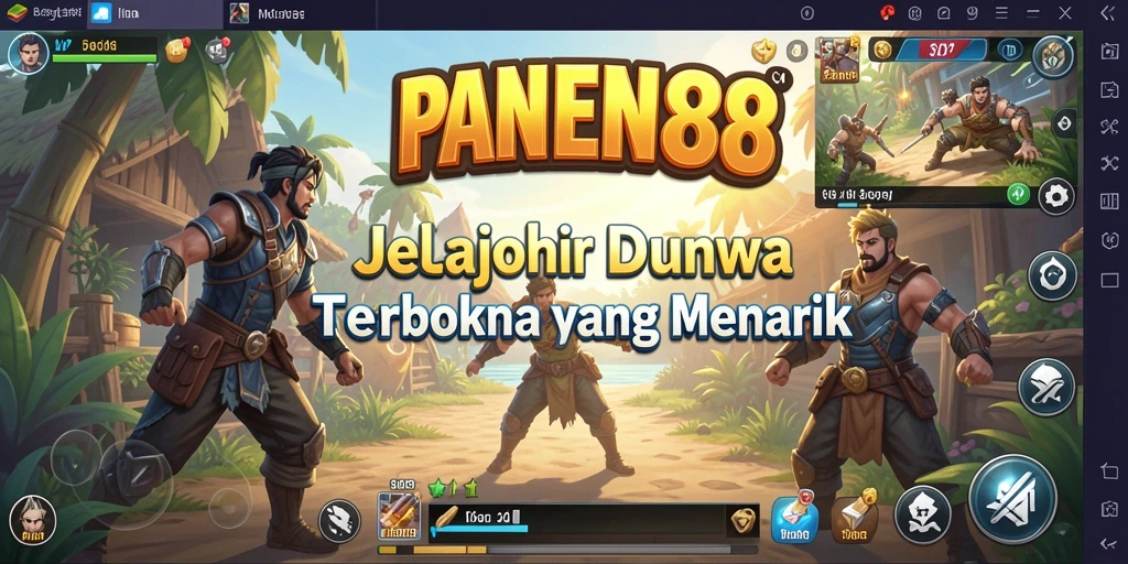 Screenshot menampilkan aksi petualangan di dunia terbuka PANEN88.