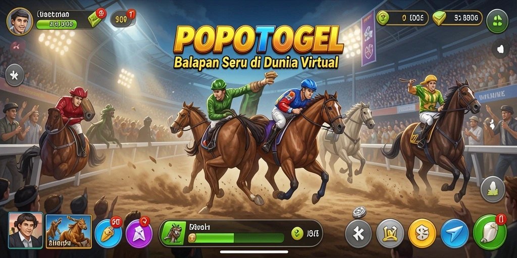 Tampilan gameplay balapan yang seru dan mendebarkan.