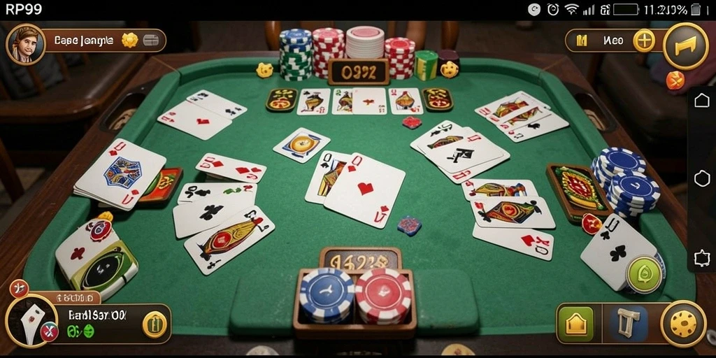 Screenshot RP99 menampilkan gameplay Gaple yang seru dan interaktif.