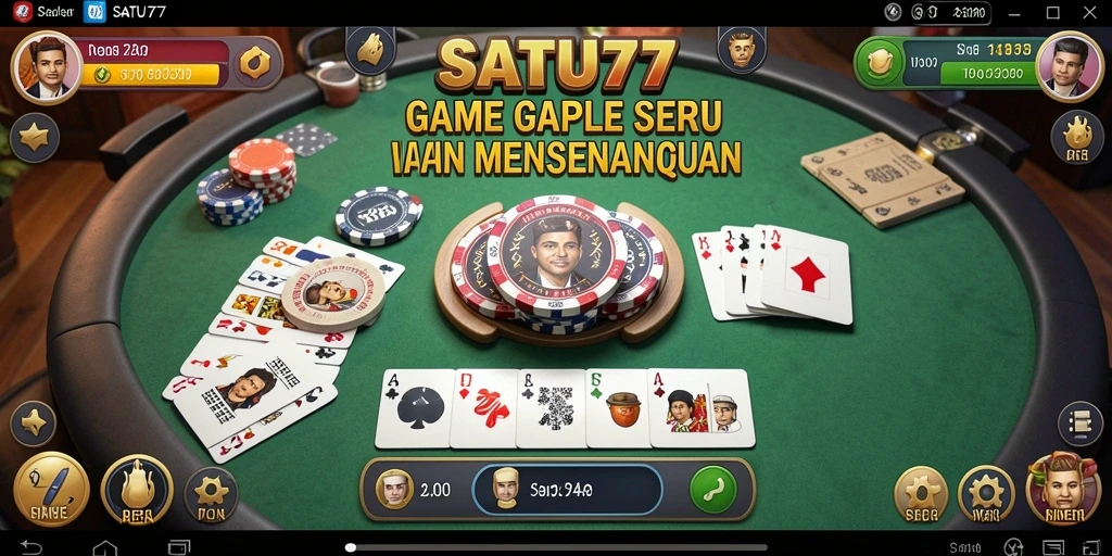 Screenshot gameplay SATU77 dengan antarmuka Gaple yang menarik.