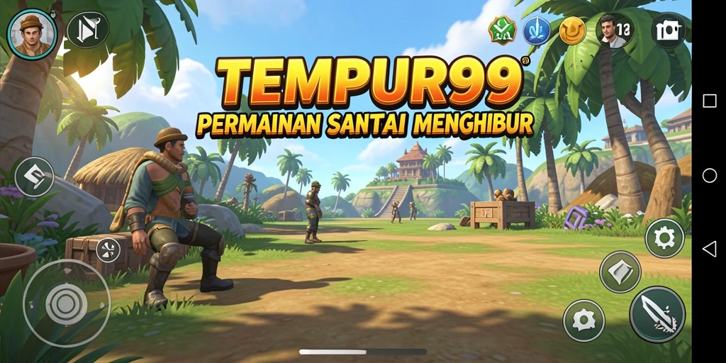 Tampilan gameplay <strong>TEMPUR99</strong> yang penuh warna dan menarik.